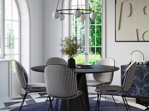 Miniaturka 7 - Designerska lampa z czarną konstrukcją i białymi kloszami