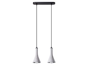 Miniaturka 10 - Designerska lampa sufitowa z czarną listwą i betonowymi kloszami