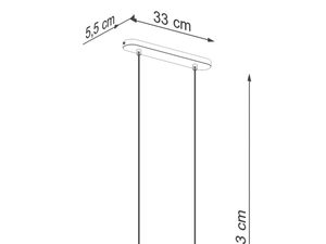 Miniaturka 8 - Wymiar techniczny lampy z trzema betonowymi kloszami LED