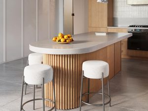 Miniaturka 6 - Kuchnia z wyspą i betonowymi lampami wiszącymi LED