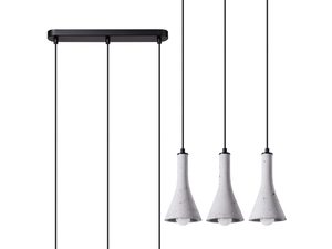Miniaturka 1 - Potrójna lampa sufitowa LED z czarnym zawiesiem i betonem