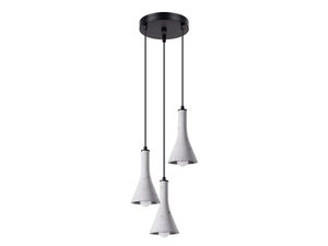 Miniaturka 10 - Potrójna lampa wisząca z kloszami typu betonowego, czarna podsufitka