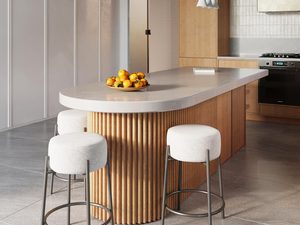 Miniaturka 7 - Nowoczesna kuchnia z drewnianą wyspą i wiszącymi lampami LED