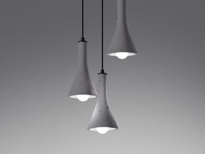 Miniaturka 3 - Trzy betonowe lampy wiszące LED w nowoczesnym wnętrzu