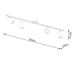 Miniaturka 6 - Wymiar techniczny listwy oświetleniowej