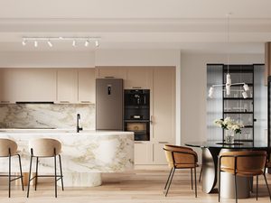 Miniaturka 4 - Kuchnia z marmurowym blatem i oświetleniem punktowym