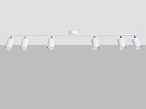 Miniaturka 1 - Biała lampa sufitowa z sześcioma reflektorami LED