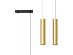 Miniaturka 1 - Designerska lampa z dwoma złotymi tubami i czarną listwą