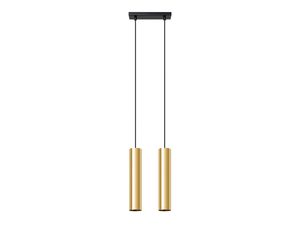 Miniaturka 10 - Lampa wisząca LED z dwoma cylindrami złotymi, styl glamour