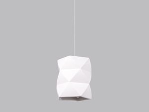 Miniaturka 2 - Biała geometryczna lampa wisząca, minimalistyczny design