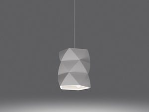 Miniaturka 3 - Nowoczesna lampa w formie wielościanu w ciemnym wnętrzu