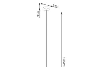 Miniaturka 8 - Wymiar techniczny białej lampy wiszącej o geometrycznym kształcie