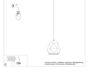 Miniaturka 9 - Instrukcja montażu lampy z geometrycznym kloszem