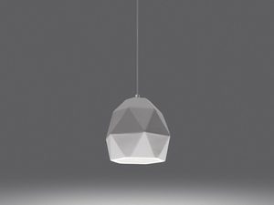 Miniaturka 3 - Biała lampa wisząca w geometrycznym stylu, minimalistyczne wnętrze