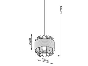 Miniaturka 8 - Rysunek montażowy lampy z plecionym abażurem w stylu boho
