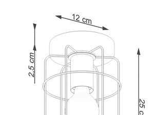 Miniaturka 7 - Rysunek montażu lampy z siatkowym kloszem w stylu loftowym