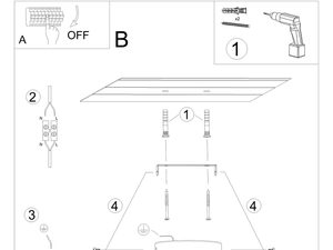 Miniaturka 8 - Zbliżenie na metalowe klosze lampy sufitowej z drewnem