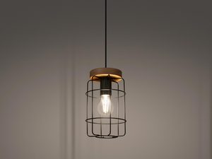 Miniaturka 3 - Lampa wisząca z pojedynczym kloszem z siatki stalowej