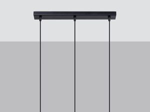 Miniaturka 2 - Potrójna lampa sufitowa z metalem i drewnem