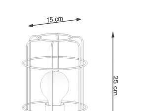 Miniaturka 7 - Rysunek techniczny lampy stołowej z metalowym kloszem
