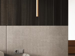 Miniaturka 5 - Zabudowa ścienna z pionową lampą LED w stylu nowoczesnym