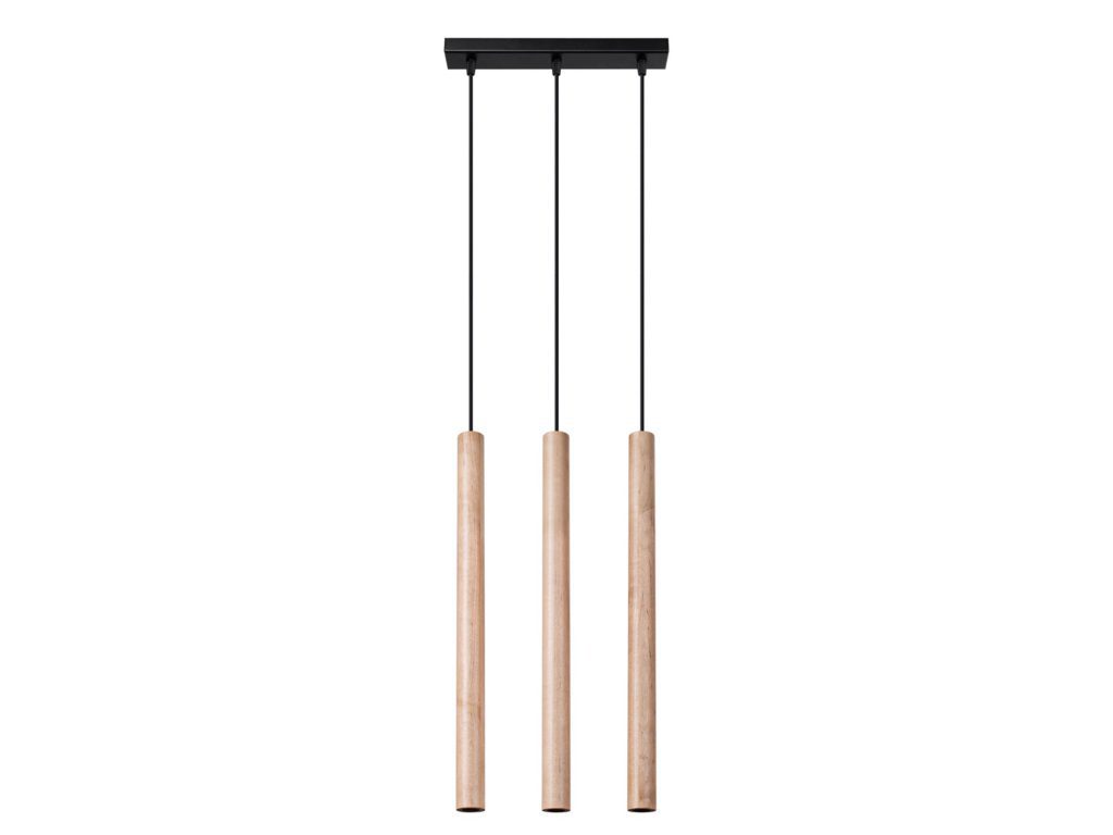 Lampa Wisząca ARBOR 3L Drewno Naturalne 3x8W