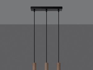 Miniaturka 3 - Lampa wisząca z trzema drewnianymi zwisami