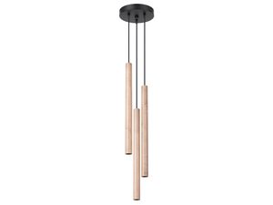Miniaturka 10 - Lampa sufitowa LED z drewnianymi tubami, styl minimalistyczny
