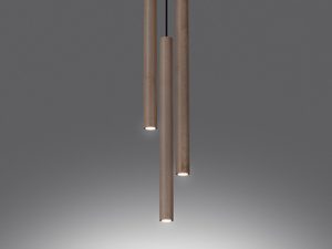 Miniaturka 3 - Designerska lampa wisząca z drewnianymi tubami LED, styl loftowy