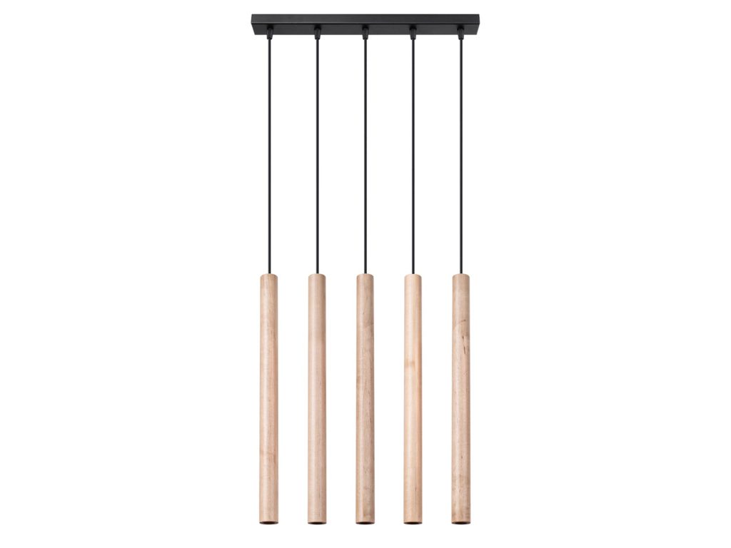 Elegancka Lampa 5 Żarówek ARBOR 5L Drewno