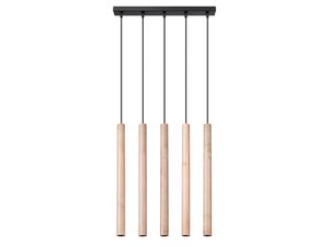 Miniaturka 10 - Designerska lampa z drewnianymi cylindrami i czarną podsufitką
