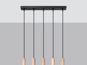 Miniaturka 2 - Lampa wisząca LED z pięcioma kloszami w nowoczesnym wnętrzu