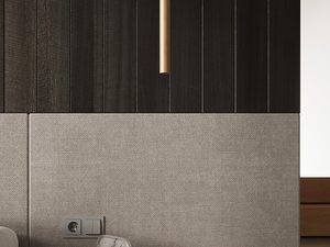 Miniaturka 5 - Zabudowa z pionową lampą LED w eleganckiej sypialni