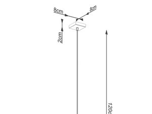 Miniaturka 8 - Rysunek wymiarów betonowej lampy sufitowej LED