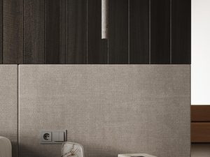 Miniaturka 5 - Ciemna ściana z oświetleniem LED w minimalistycznej sypialni