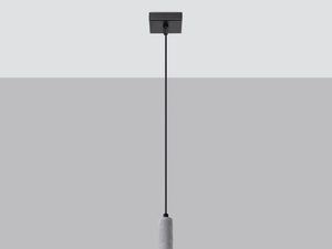 Miniaturka 2 - Betonowa lampa wisząca LED z czarnym przewodem, styl industrialny