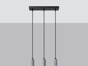 Miniaturka 2 - Lampa wisząca LED z trzema równoległymi betonowymi tubami