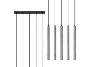 Miniaturka 1 - Lampa z pięcioma cylindrami z betonu, styl surowy loftowy