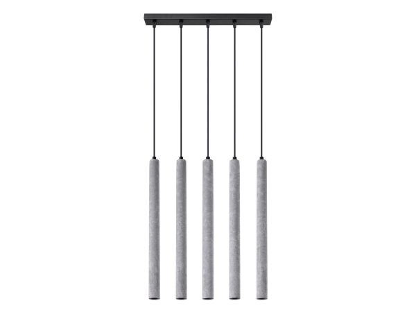 Nowoczesna betonowa lampa wisząca LED z czarną listwą