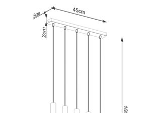 Miniaturka 9 - Techniczny rysunek lampy LED do montażu sufitowego