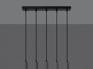 Miniaturka 5 - Szara lampa wisząca LED z betonowymi cylindrami, styl industrialny