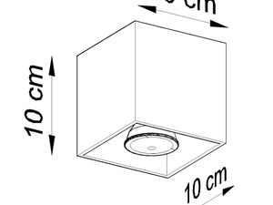 Miniaturka 29 - Wymiary techniczne lampy LED sufitowej 10x10 cm, styl nowoczesny