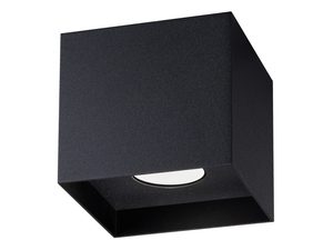 Miniaturka 7 - Kwadratowa lampa natynkowa w czarnym macie, oświetlenie LED