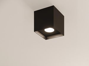 Miniaturka 11 - Czarna lampa natynkowa LED w nowoczesnym wnętrzu