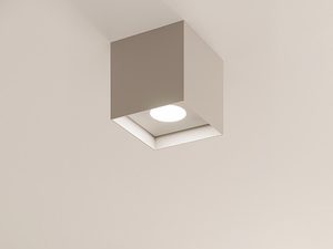 Miniaturka 18 - Srebrna kwadratowa lampa natynkowa LED, design minimalistyczny