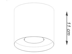 Miniaturka 28 - Schemat techniczny złotej lampy sufitowej – 12 cm średnicy, 11 cm wysokości