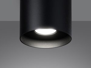 Miniaturka 9 - Czarna matowa oprawa LED natynkowa z rozproszonym światłem