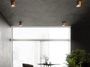 Miniaturka 26 - Nowoczesne biuro z czarnym sufitem i złotymi lampami LED