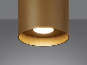 Miniaturka 23 - Złota lampa LED natynkowa w nowoczesnym wykończeniu