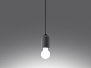 Miniaturka 2 - Betonowa lampa wisząca na czarnym przewodzie – styl industrialny